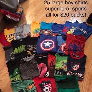 25 boys large shirts